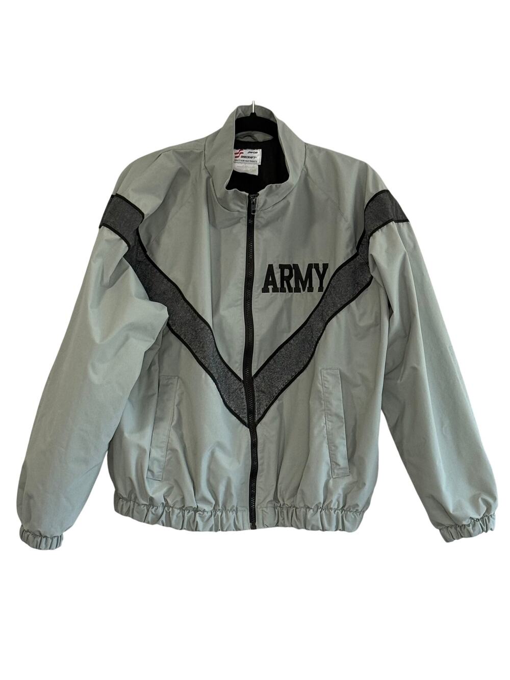 ARMY IPFU PT Training Jacket Reflective Military Nylon Gray Small Regular SR